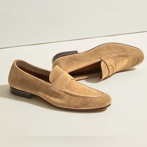Brand New Jack Erwin Edward Penny Loafers in Tan Suede - Size 11.5